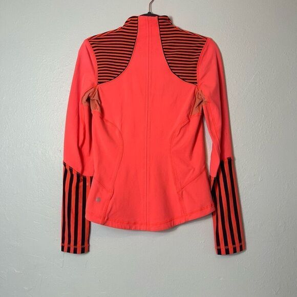 Women's Orange Striped Jacket - Picture 5 of 10